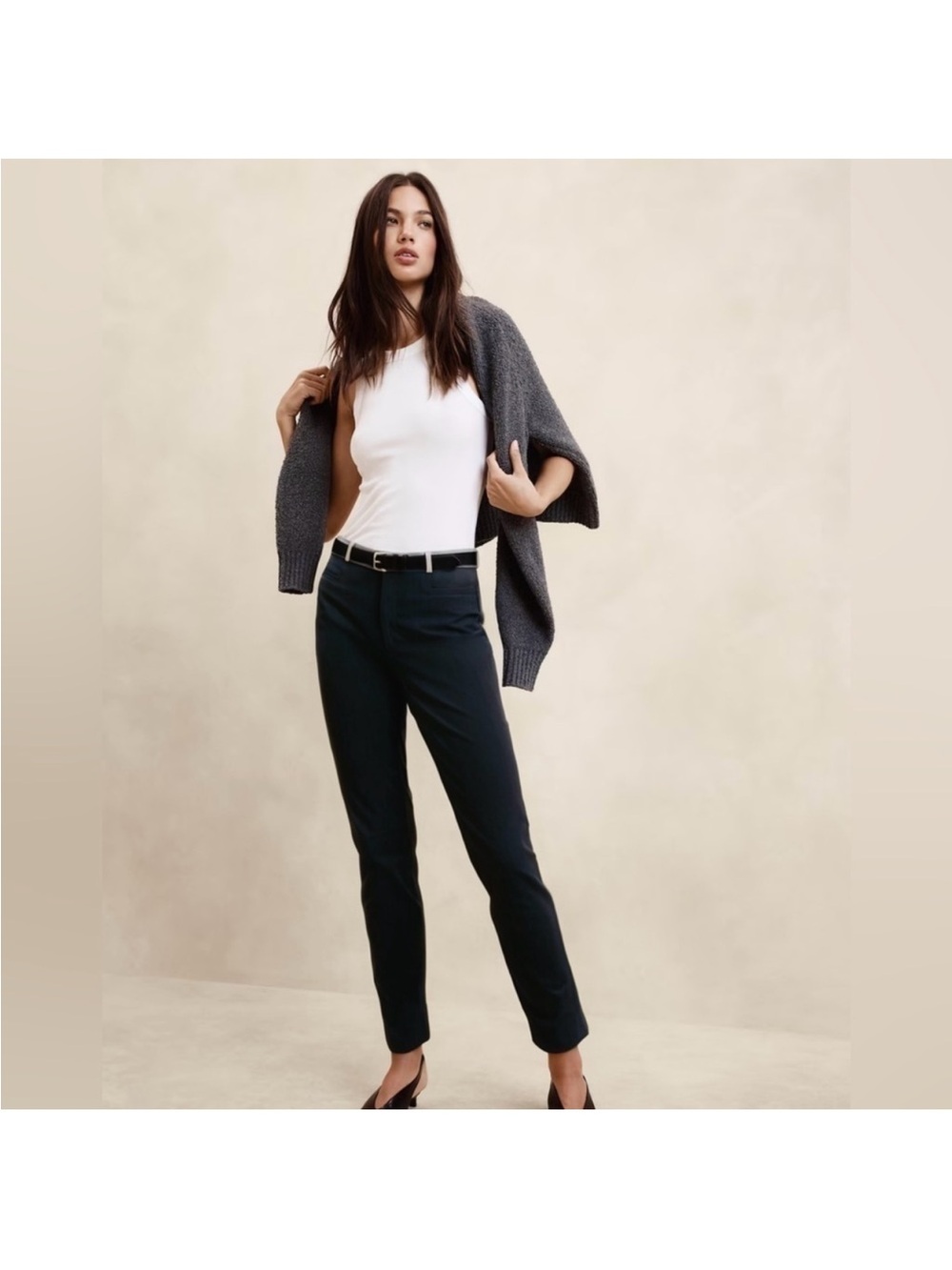Banana Republic High Rise Sloan Black Pants Size 10 Tall NWOT